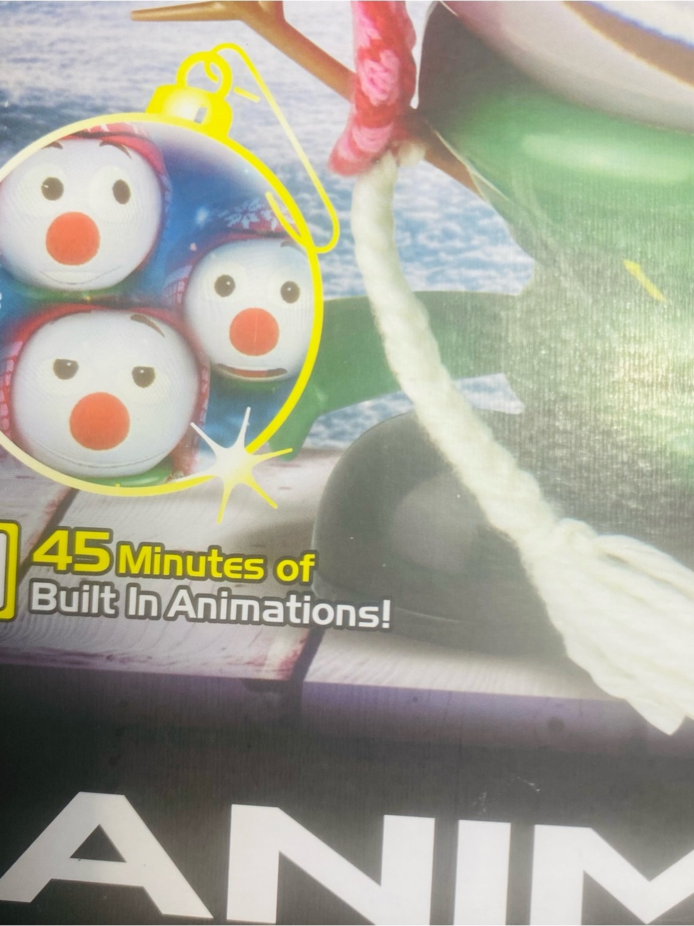 Mr. Chill Animated Snowman Figure - Pink Hat, White Face, Green Jacket - Picture 4 of 7